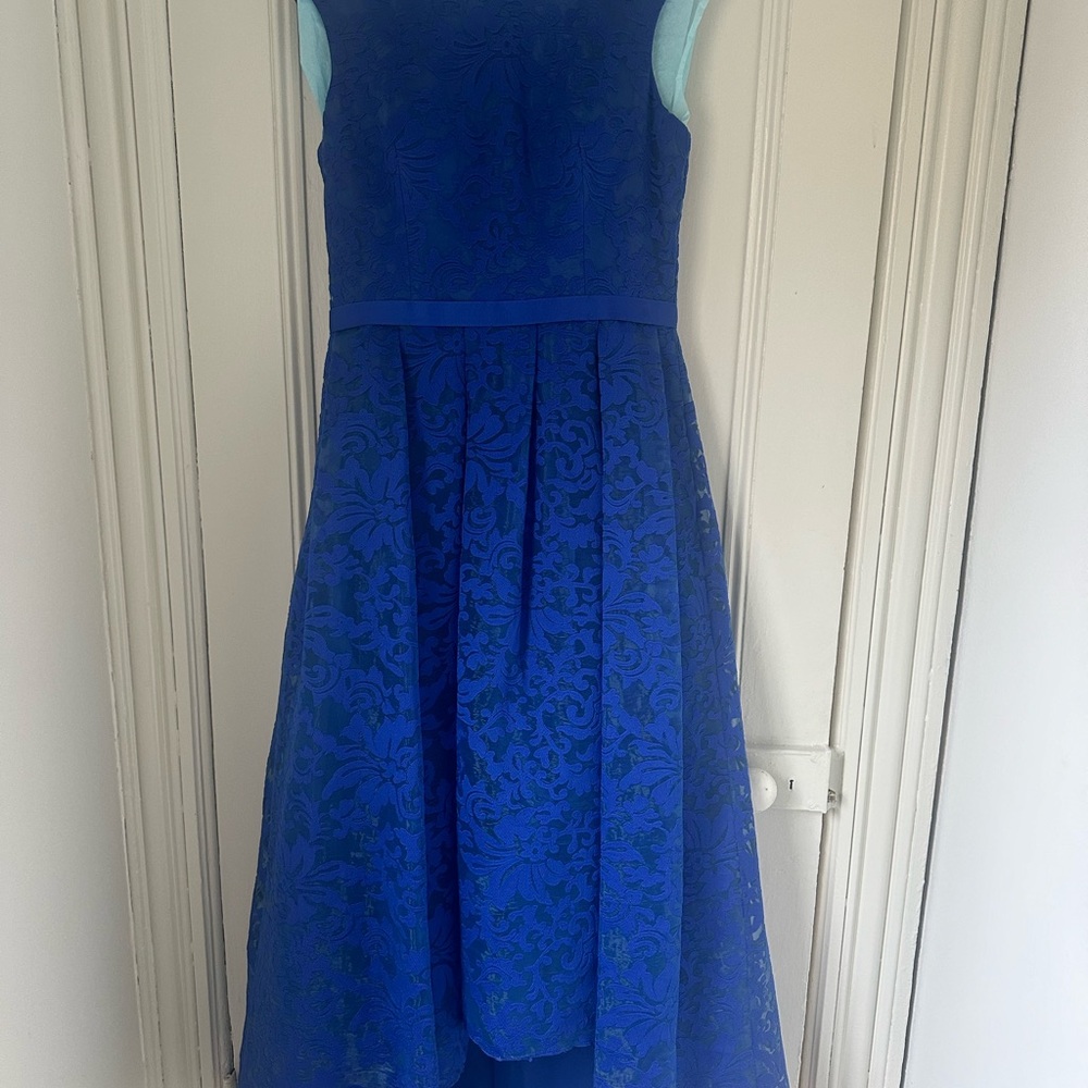 High low fully lined royal blue dress